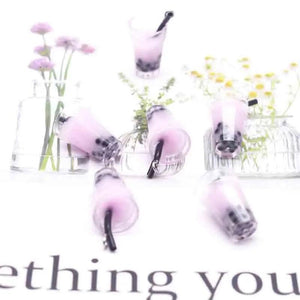 10pc Mixed Bubble Milk Tea Cup Charms 13*25mm DIY Earrings Necklace Jewelry