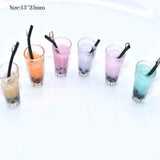 10pc Mixed Bubble Milk Tea Cup Charms 13*25mm DIY Earrings Necklace Jewelry
