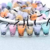 10pc Mixed Bubble Milk Tea Cup Charms 13*25mm DIY Earrings Necklace Jewelry