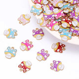 20pcs Enamel Drip Mushroom Pendants Funny Charms for Jewelry Making DIY