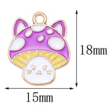 20pcs Enamel Drip Mushroom Pendants Funny Charms for Jewelry Making DIY