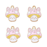 20pcs Enamel Drip Mushroom Pendants Funny Charms for Jewelry Making DIY