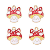 20pcs Enamel Drip Mushroom Pendants Funny Charms for Jewelry Making DIY