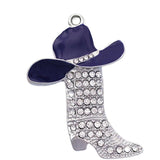 Enamel Hats Crystal Cowboys Boots Charms DIY