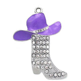 Enamel Hats Crystal Cowboys Boots Charms DIY