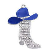 Enamel Hats Crystal Cowboys Boots Charms DIY