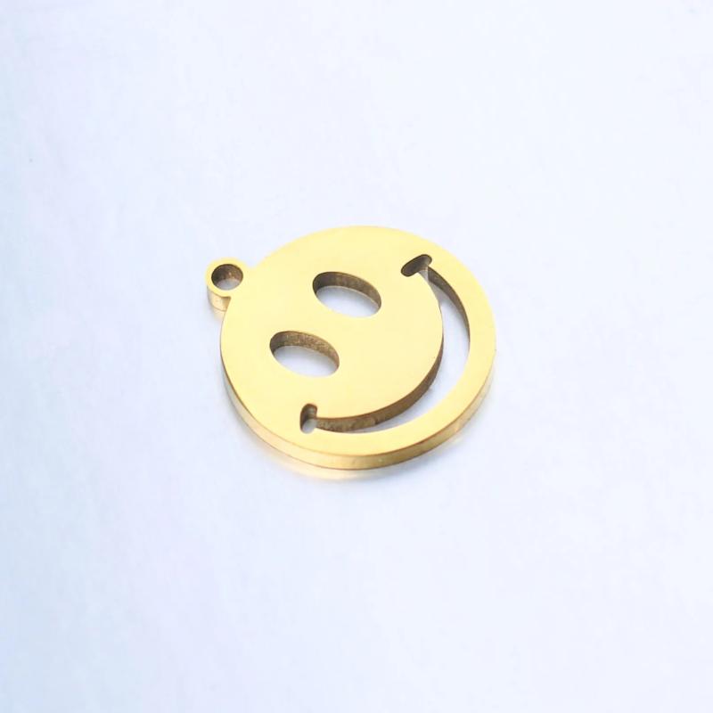 5pcs/Lot Smile Face Stainless Steel Charms for DIY Jewelry