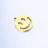 5pcs/Lot Smile Face Stainless Steel Charms for DIY Jewelry