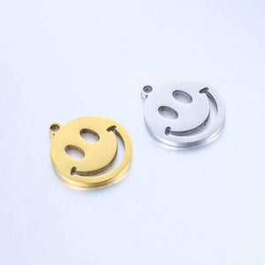 5pcs/Lot Smile Face Stainless Steel Charms for DIY Jewelry