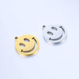 5pcs/Lot Smile Face Stainless Steel Charms for DIY Jewelry