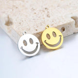 5pcs/Lot Smile Face Stainless Steel Charms for DIY Jewelry