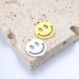 5pcs/Lot Smile Face Stainless Steel Charms for DIY Jewelry