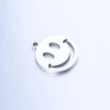 5pcs/Lot Smile Face Stainless Steel Charms for DIY Jewelry