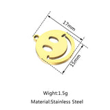 5pcs/Lot Smile Face Stainless Steel Charms for DIY Jewelry