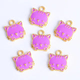 20Pcs High Fast Enamel Drip Cat Pendant Earrings Bracelet Necklace Making
