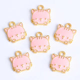 20Pcs High Fast Enamel Drip Cat Pendant Earrings Bracelet Necklace Making