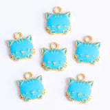 20Pcs High Fast Enamel Drip Cat Pendant Earrings Bracelet Necklace Making