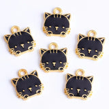 20Pcs High Fast Enamel Drip Cat Pendant Earrings Bracelet Necklace Making