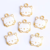 20Pcs High Fast Enamel Drip Cat Pendant Earrings Bracelet Necklace Making