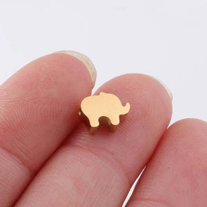 5pcs 8mm Stainless Steel Elephant Charms for DIY Jewelry Making