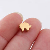 5pcs 8mm Stainless Steel Elephant Charms for DIY Jewelry Making