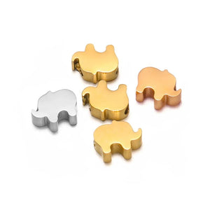 5pcs 8mm Stainless Steel Elephant Charms for DIY Jewelry Making
