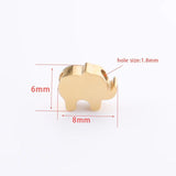 5pcs 8mm Stainless Steel Elephant Charms for DIY Jewelry Making