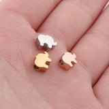 5pcs 8mm Stainless Steel Elephant Charms for DIY Jewelry Making
