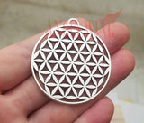 5pcs Antique Silver Plated Geometry Pendants Life Of Flower Charms