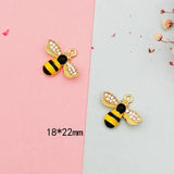 10 Pcs Rhinestone Bee Enamel Charms Pendants DIY Jewelry Accessories Finding