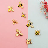 10 Pcs Rhinestone Bee Enamel Charms Pendants DIY Jewelry Accessories Finding