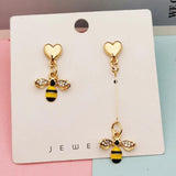 10 Pcs Rhinestone Bee Enamel Charms Pendants DIY Jewelry Accessories Finding
