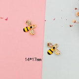 10 Pcs Rhinestone Bee Enamel Charms Pendants DIY Jewelry Accessories Finding