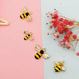 10 Pcs Rhinestone Bee Enamel Charms Pendants DIY Jewelry Accessories Finding