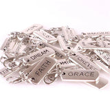 24pcs Geometric Letter Words Metal Charm Pendants for DIY Jewelry Making