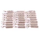 24pcs Geometric Letter Words Metal Charm Pendants for DIY Jewelry Making