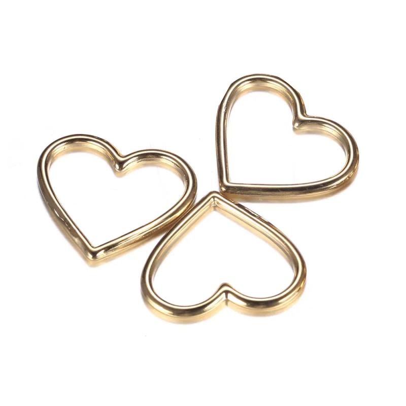10PCS Stainless Steel Hollow Heart Charms for DIY Jewelry