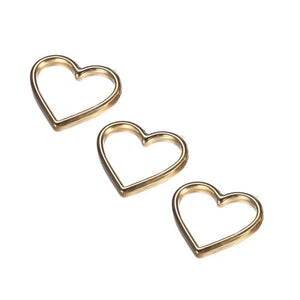 10PCS Stainless Steel Hollow Heart Charms for DIY Jewelry