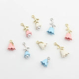 6pcs 3D Tulip Flowers Charms Pendant DIY Earrings Jewelry Making Accessories