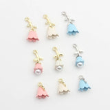 6pcs 3D Tulip Flowers Charms Pendant DIY Earrings Jewelry Making Accessories