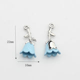 6pcs 3D Tulip Flowers Charms Pendant DIY Earrings Jewelry Making Accessories