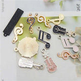 12PCS Enamel Charms Mixed Musical Instrument Alloy Pendant Jewelry Making