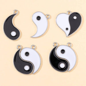 20Pcs Vintage Love Heart Taiji Alloy Charm Pendants DIY Jewelry Making