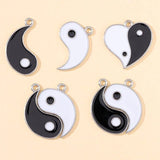 20Pcs Vintage Love Heart Taiji Alloy Charm Pendants DIY Jewelry Making