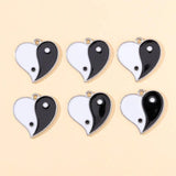 20Pcs Vintage Love Heart Taiji Alloy Charm Pendants DIY Jewelry Making
