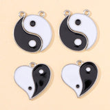 20Pcs Vintage Love Heart Taiji Alloy Charm Pendants DIY Jewelry Making