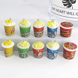 10pcs 3D Popcorn Instant Noodles Resin Food Charms DIY Accessory