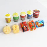 10pcs 3D Popcorn Instant Noodles Resin Food Charms DIY Accessory
