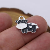 10PCS Pink Cow Charm Pendant Jewelry Making DIY Accessories