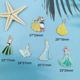 10pcs Enamel Princess Girl Prince Charms Earring Necklace Finding